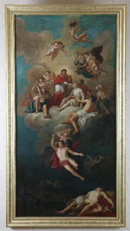 Tableau : Saint Charles Borromée donnant la communion aux pestiférés, lors de la Grande Peste de 1576