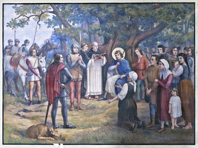 Peintures monumentales de la chapelle du collège Saint-Louis au Mans : vie de Saint-Louis