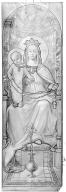 Carton de la lancette centrale de la baie 14 : Vierge à l'Enfant.