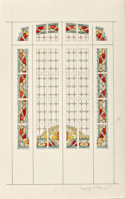 Ensemble de 2 verrières décoratives - Maison, 56 bis rue Victor-Hugo, Le Mans