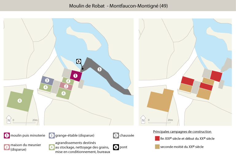 Le moulin de Robat, puis minoterie, Montfaucon-Montigné