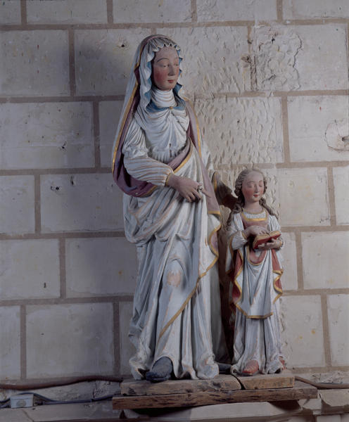 Groupe sculpté : Éducation de la Vierge