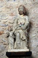 Groupe sculpté : saint Joseph et l'enfant Jésus - Chapelle Saint-Pierre, Saulges