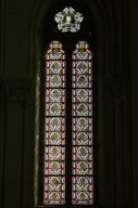 Ensemble de 8 verrières décoratives (baies 1 à 8) - Église paroissiale Saint-Georges, Villaines-la-Juhel