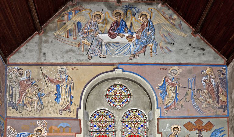 Peinture monumentale : Christ Pantocrator, programme typologique tourné vers la rédemption