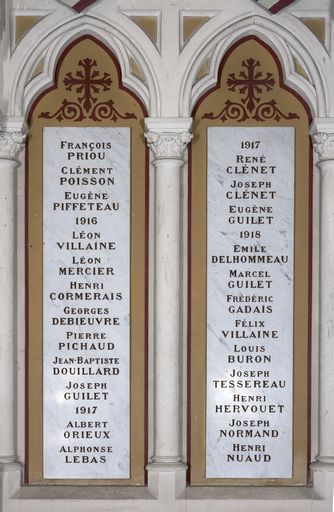 Monument aux morts, église paroissiale Notre-Dame de l'Assomption d'Aigrefeuille-sur-Maine