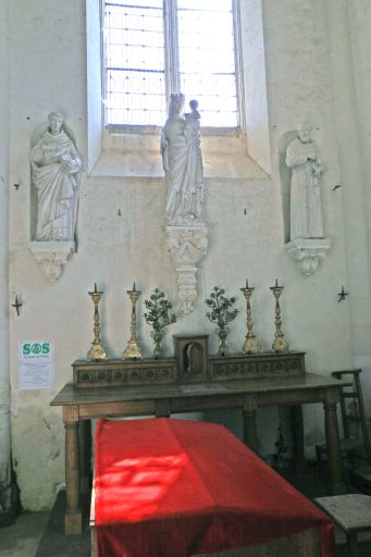 Ensemble de 3 statues : Vierge à l'Enfant, saint Raymond, saint François d'Assise