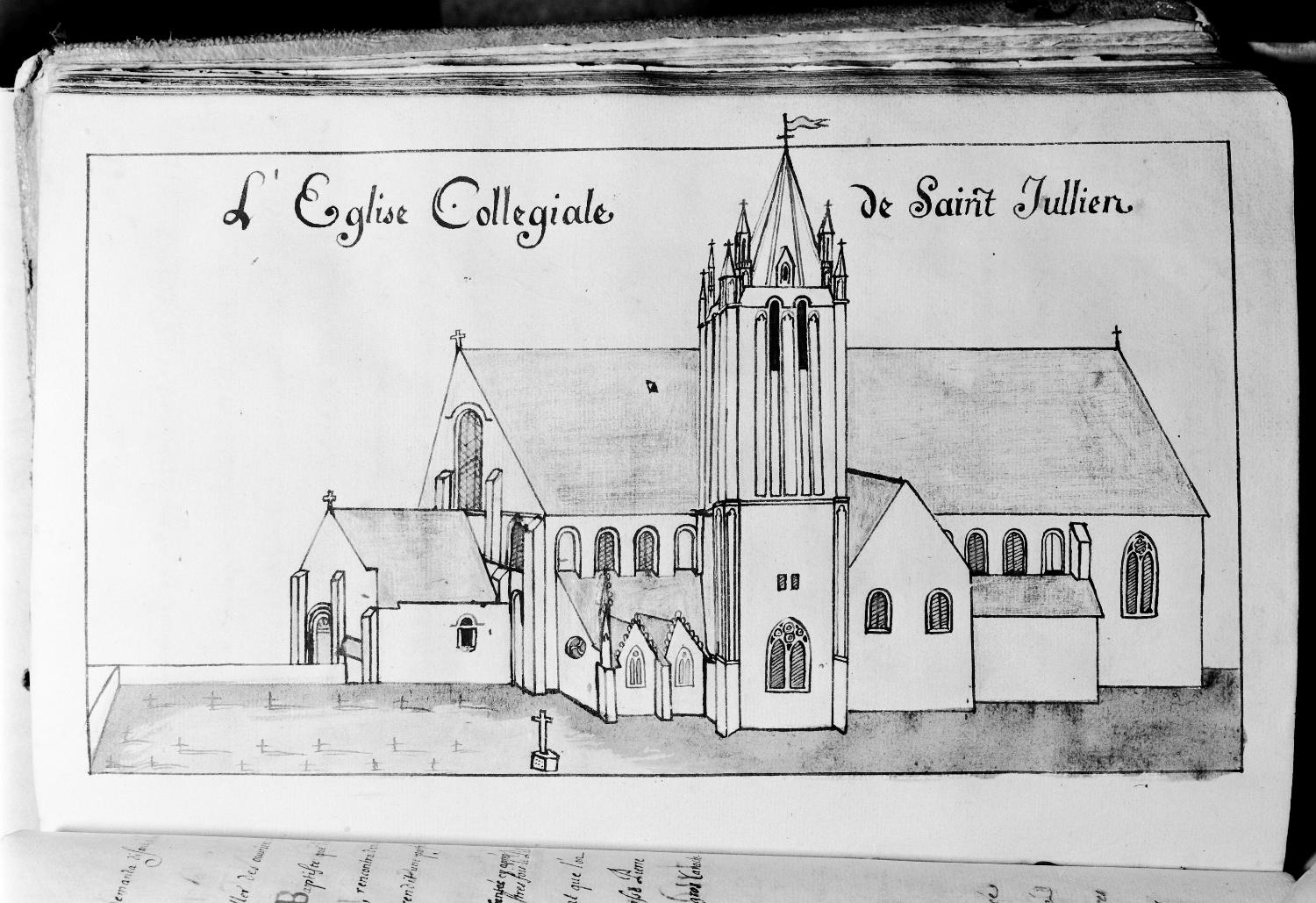 Collégiale Saint-Jean-Baptiste et Saint-Lézin puis Saint-Julien, puis pensionnat Saint-Julien