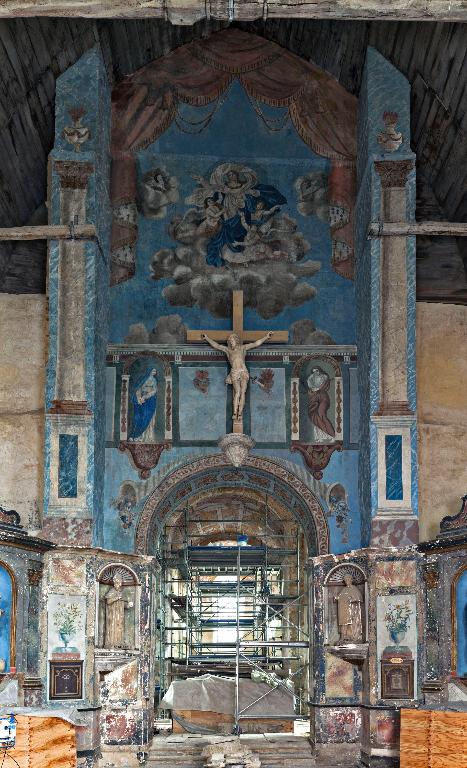 Ensemble de l'arc triomphal de l'ancienne église Notre-Dame à Chemillé-Melay : Assomption