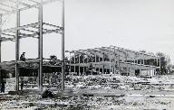 La construction du collège, photographie années 1960.