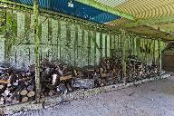 Elévation en pan-de-bois de l'ancien logis de la ferme de la Boulaye.