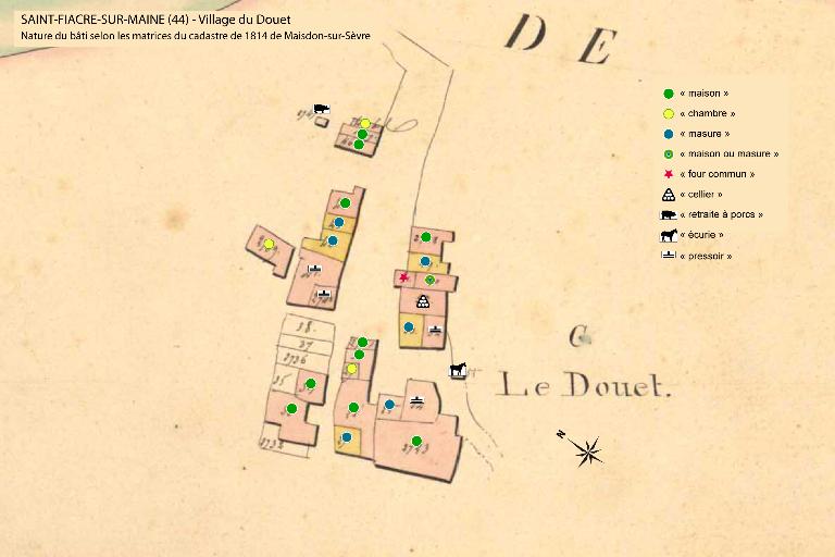 Nature du bâti selon les données cadastrales de 1814