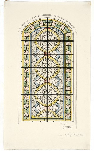 Ensemble de 4 verrières décoratives (baies 5 à 8) - Église paroissiale Saint-Georges, Montigné-le-Brillant