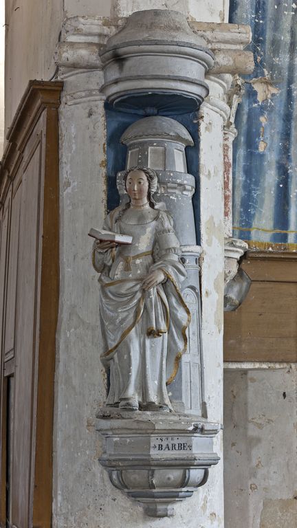 Ensemble du décor sculpté de la chapelle sud de l'église paroissiale de Saint Georges-du-Rosay.