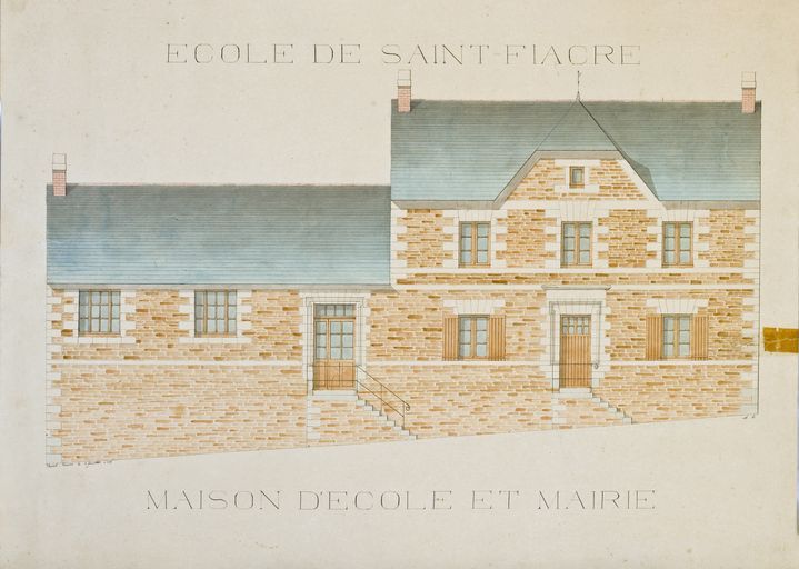 Ecole-mairie, actuellement école primaire, 18 rue du Coteau