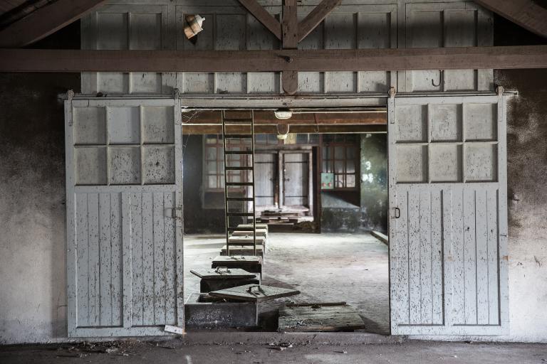 Chai sud, détail de l'enfilade du premier étage : salle de remplissage des cuves, 2018.