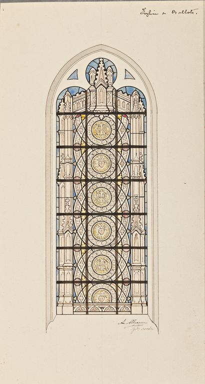 Ensemble de 2 verrières décoratives (baies 5 et 6) - Église paroissiale Saint-Martin, Ballots
