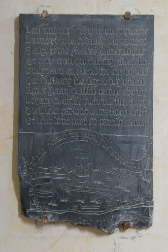 Epitaphe de Macée Darondelle et de René Veau