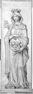 Ensemble de 2 verrières à personnage et d'une verrière héraldique : saint Louis, sainte Elisabeth de Hongrie, armes de France (baie 1, 2 et baie occidentale) - Château de la Sicorie, Saint-Germain-le-Guillaume