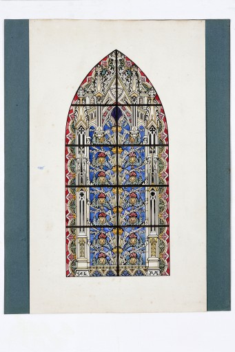 Ensemble de 12 verrières décoratives (baies 101 à 106 et 201 à 206) - Église paroissiale Saint-Nicolas, Craon