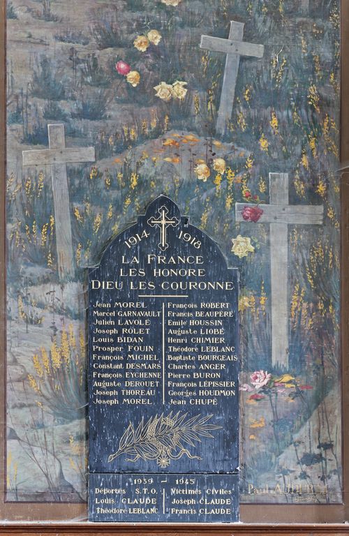 Monument aux morts, église paroissiale Sainte-Gemmes de Sainte-Gemmes-d'Andigné