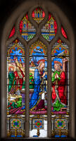 Verrière (baie 0) : Saint Joseph et saint Joachim ; Sainte Marie et sainte Anne.