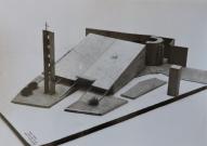 Maquette de la nouvelle église à construire, par Guy Durand et Yves Ménard, 1973.
