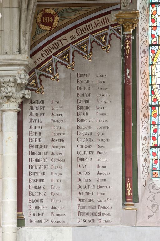 Monument aux morts, église paroissiale Saint-Symphorien de Montjean-sur-Loire