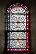 Ensemble de 4 verrières décoratives (baies 5, 6, 8 et 10) - Église paroissiale Saint-Pierre, Fromentières
