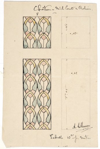 Ensemble de 4 verrières décoratives - Château de Montgiroux, Saint-Germain-d'Anxure