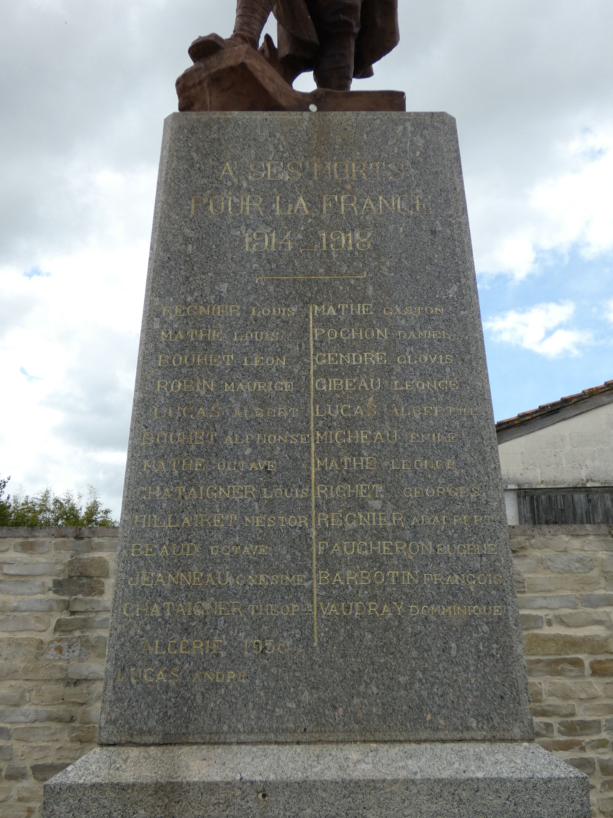 Monument aux morts, impasse de l'Ouche