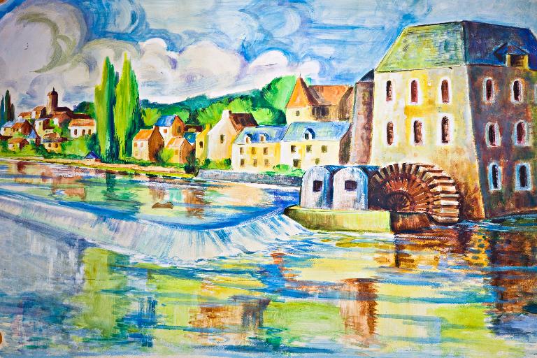 Peinture monumentale "paysages autour de Parcé-sur-Sarthe"