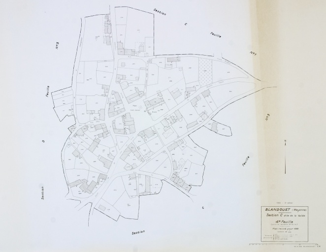 Plan cadastral révisé en 1936, réédité en 1982 et régulièrement mis à jour entre 1982 et 2002, section C4.