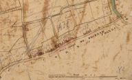 Extrait du plan cadastral de 1819, section Y recadrée (partie nord du faubourg Bizienne).