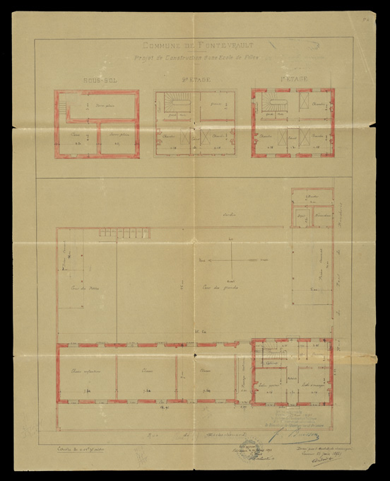 École de filles, actuellement école maternelle de La Colline, 34 à 42, avenue Rochechouart, Fontevraud-l'Abbaye