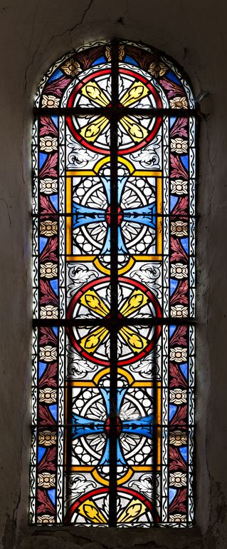 Ensemble de 5 verrières décoratives (baies 5, 6 et 14 à 16) - Église paroissiale Saint-Aubin, Vautorte