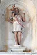 Groupe sculpté : Saint Christophe portant l'Enfant Jésus