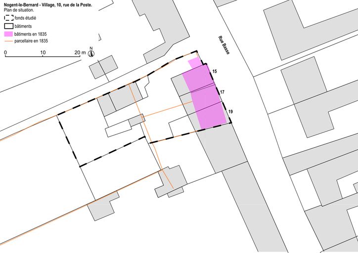 Ensemble de trois maisons 15, 17 et 19 rue Basse