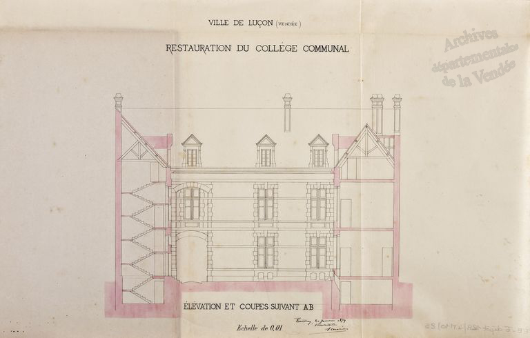 Hôtel de la Bruère, puis collège,  21-23 rue du Docteur-Pabœuf