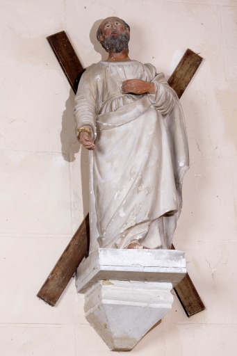 Statue : saint André - Église paroissiale et prieurale Notre-Dame, Saulges