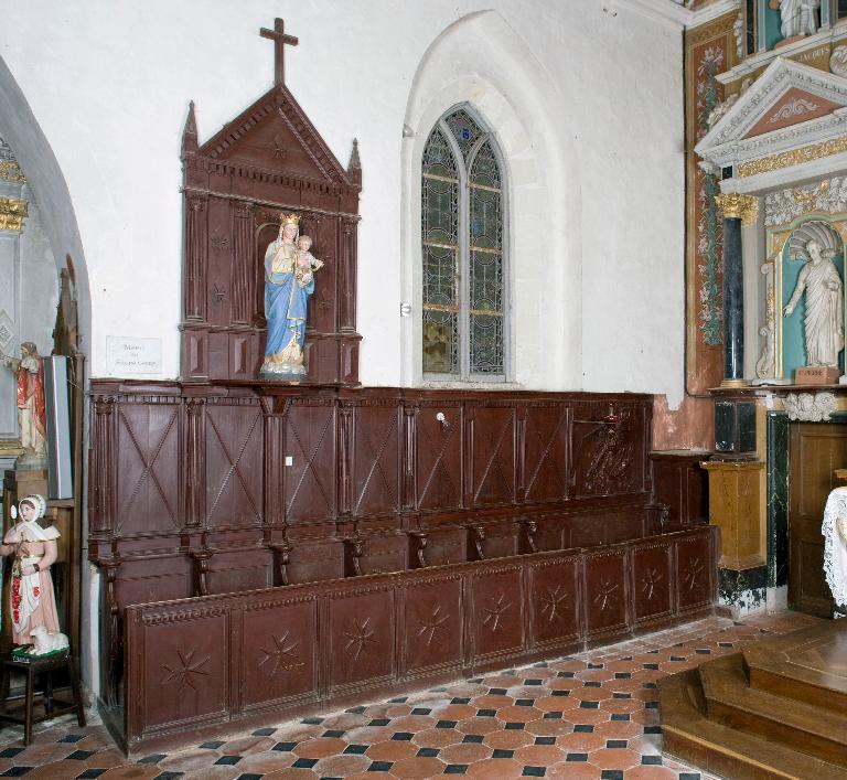 Ensemble de lambris de demi-revêtement, de 12 stalles et de 2 bancs de chœur - Église paroissiale Notre-Dame-de-l'Assomption, La Rouaudière