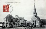 Carte postale, début du XXe siècle. Vue depuis la route de Vaiges. La maison est à droite.