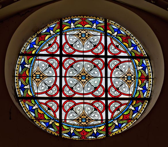 Ensemble de 2 verrières décoratives (baies 101 et 102) - Église paroissiale Saint-Étienne, Entrammes