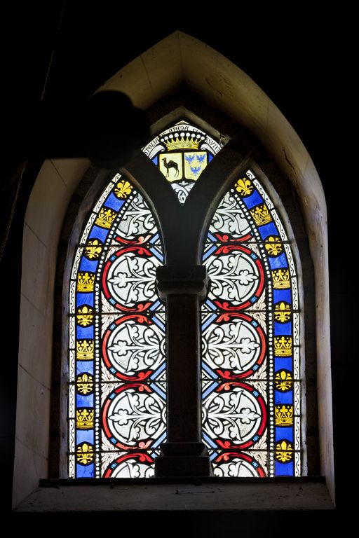 Ensemble de 3 verrières décoratives (baie 1, 2 et baie occidentale) - Château de Gondin