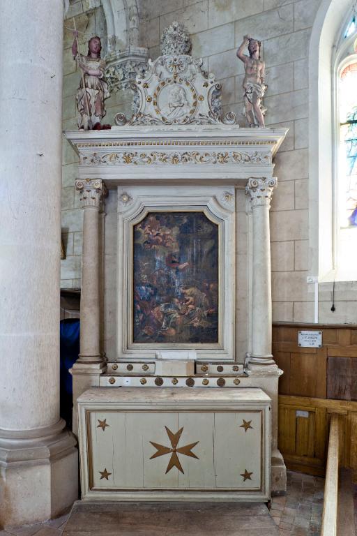 Ensemble des 2 retables latéraux (de la Vierge, de saint Joseph ?)