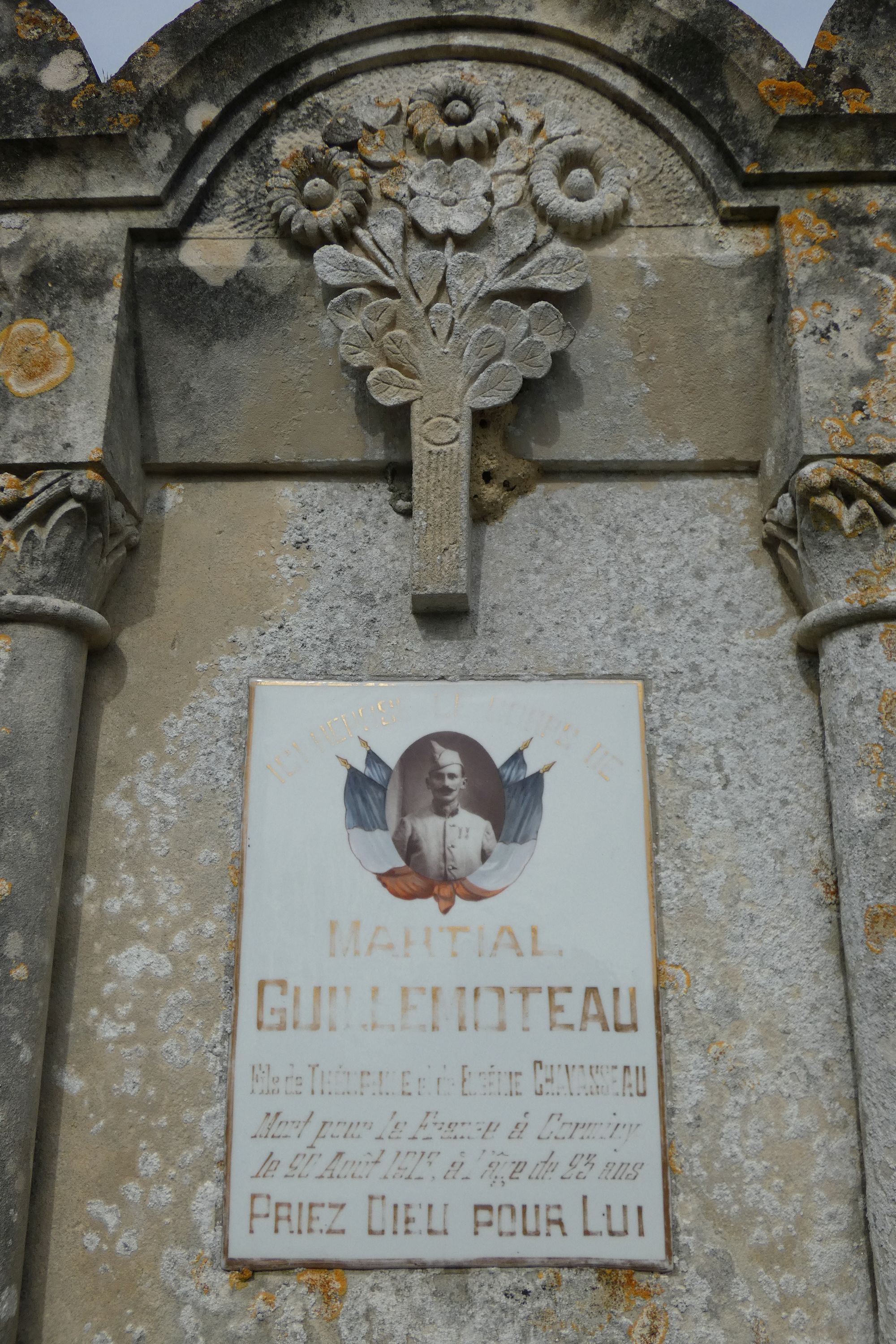 Tombeau de Martial Guillemoteau, soldat de la guerre 1914-1918