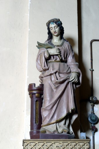 Statue : Sainte Barbe - Église paroissiale Saint-Jean-Baptiste, Saint-Jean-sur-Erve